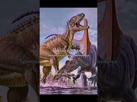 The real battle of ancient Egypt #spinosaurus #carcharodontosaurus #dinosaur #prehistoric #egypt