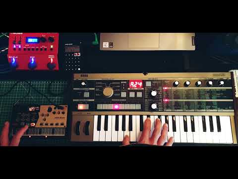 Minimal Dawless setup, no sequencer jam, Volca Drum, Po133 and Microkorg