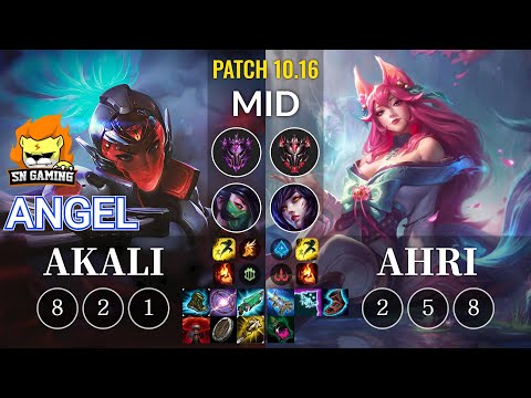 SN Angel Akali vs Ahri Mid - KR Patch 10.16