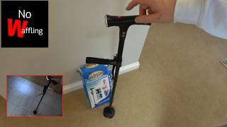 Budget Twin Grip Foldable Walking Cane Stick REVIEW with ALARM & LIGHT TORCH Built In
