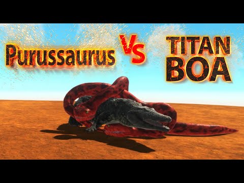 Purussaurus vs TITAN BOA! Animal Revolt Battle Simulator