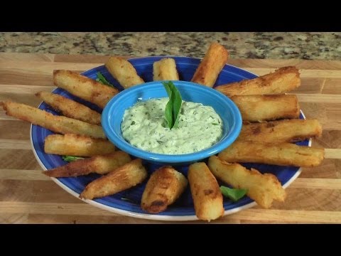 Cuban Yucca Fries - Yuca Frita with cilantro sauce