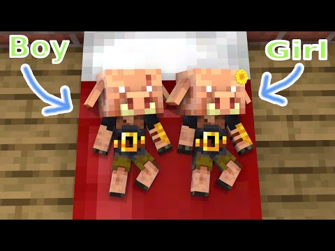 Baby Piglin Brute Girl and Baby Piglin Brute Boy - Sad Story - Minecraft Animation