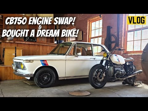 CB750 Engine Swap!  BOUGHT A DREAM BIKE! - MOTOVLOG 9/2/21