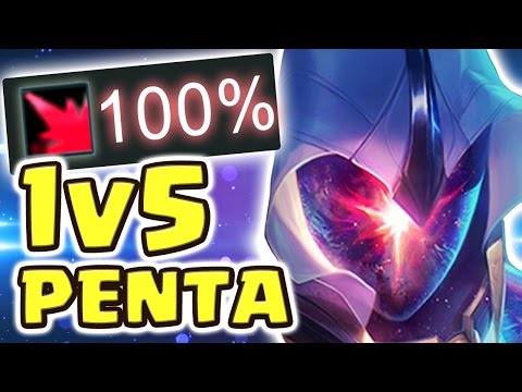NEW COSMIC BLADE MASTER YI 1 VERSUS 5 PENTAKILL | 100% CRIT (23 KILLS MASTER YI JUNGLE) - Nightblue3