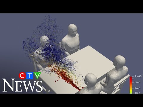 Simulation shows droplets in human breath