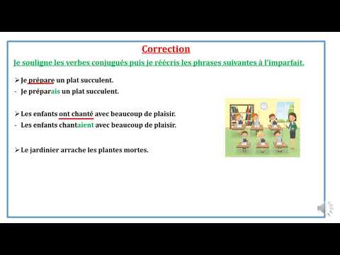 CE2 Correction de l'exercice de conjugaison l'imparfait des verbes du 1er groupe