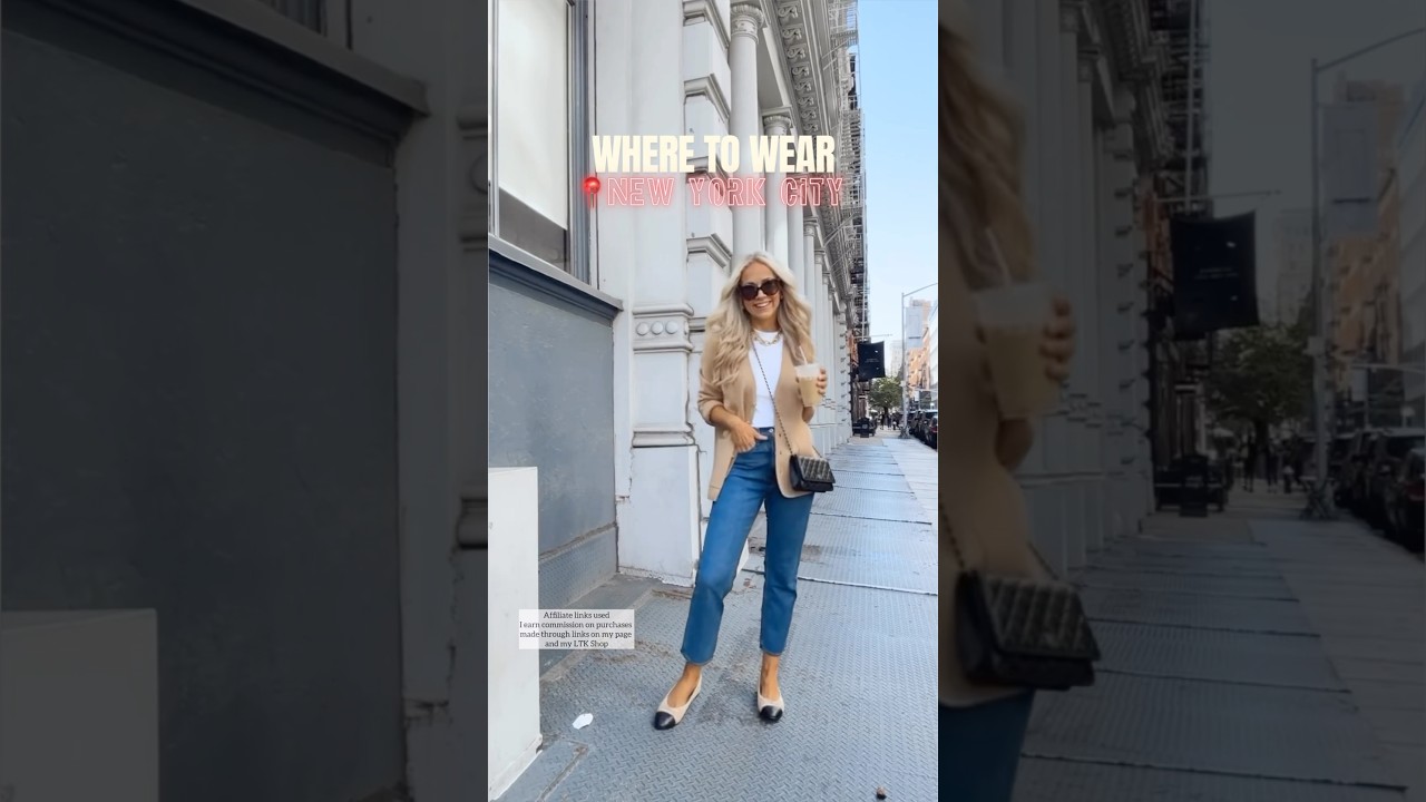 My go-to NYC spring outfit: jeans, a cardigan, and a coffee☺️