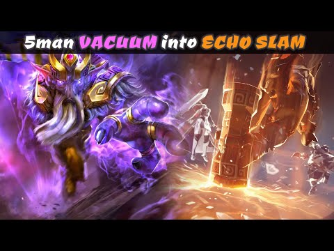 Dota 2 7.29D dark seer 5man VACUUM into ECHO SLAM! Nice Combo!!!