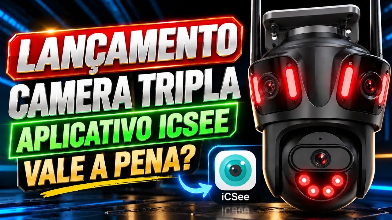 Miniatura da avaliação em vídeo de Câmera de Segurança Externa ARCCTV 6MP Tripla Lente PTZ