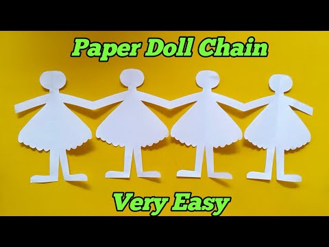How To Make A Paper Doll 🎎Chain | Paper Dolls Chain Very Easy | Doll chain Craft Ideas | Diy Crafts