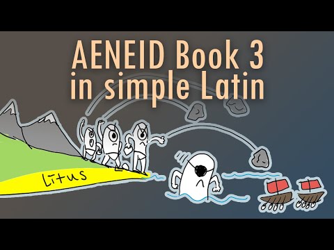 Aeneid book 3 story in simple Latin with pictures and questions