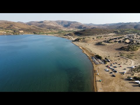 Gomati beach, Lemnos. Παραλία Γομάτι, Λήμνος, from the sky with drone @Flying_Surfer