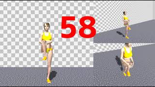 Knee hugs, fitness video for diet (1min version)