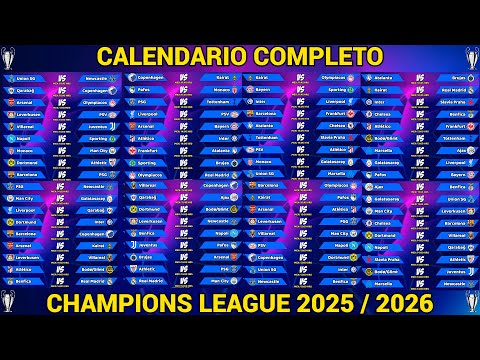 Complete schedule for the 2025/2026 Champions League