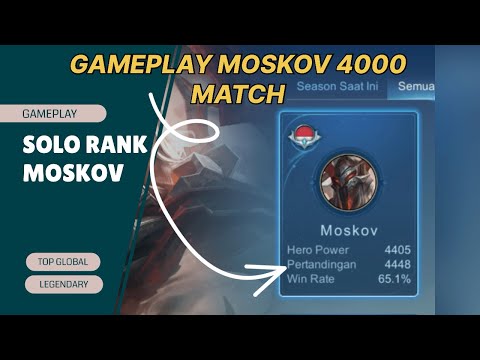 Solo Rank Top Global Moskov Legendary , Tutorial Cara Main Moskov di Gold Lane , ~ Mobile Legends