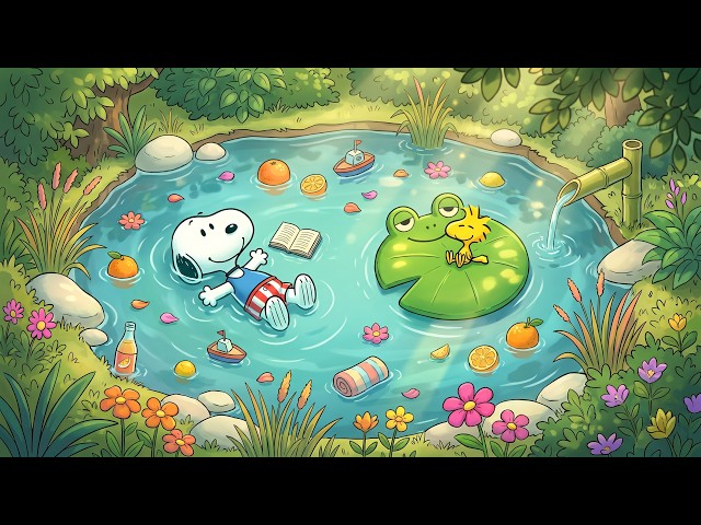Snoopy Summer Floating Garden Pond ☀️🌿 Warm Summer Lofi Beats for Study, Work & Peaceful Nature SDDEFAULT Thumbnail