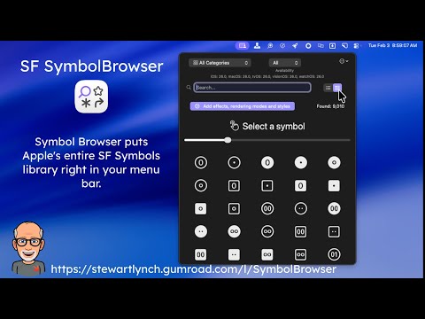 SymbolBrowser Mac Menu Bar App thumbnail