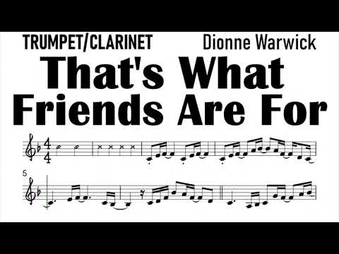 That's What Friends Are For Trumpet Clarinet Sheet Music Backing Track Play Along Partitura