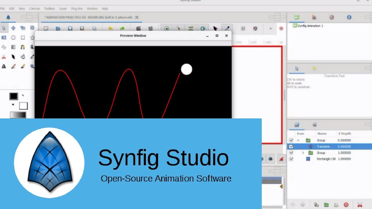 synfig animation tutorial beginner- BOUNCING BALL