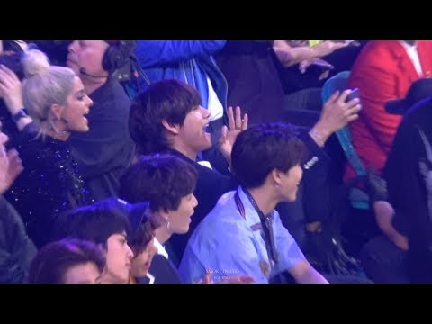 180520 V's Reaction to Kelly Clarkson Performance @BBMAs Fancam