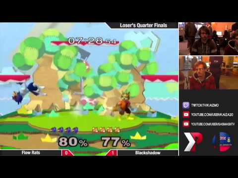 Streetgeek 14.08 - Flow Rats (Sheik/Falco) vs Blackshadow (Fox) - SSBM - Losers Quarters