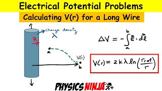 Calculating the Electrical Potential of a Long Wire