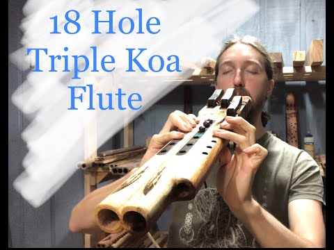 Triple Koa Drone Flute - Elemental Flutes