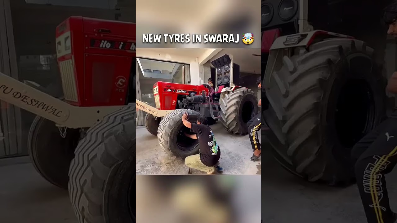 new tyre 6 line in Swaraj 855 🤯😱 full modification // #nishudeswalstunt #automobile #ytshorts