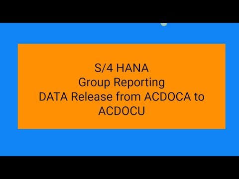 S4 HANA Group Reporting   Data Transfer from ACDOCA to ACDOCU
