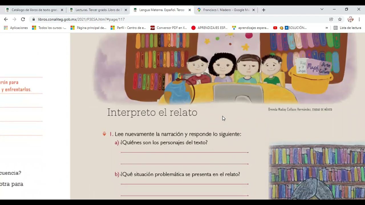 Clase de Lengua materna Español Tiempo de leer, Relatos tradicionales, pág 117 del libro.