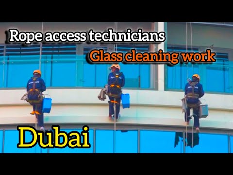Rope access level 1 window cleaning dubai Rope access glass cleaning work