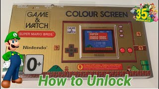Nintendo Game & Watch: Super Mario Bros. - How to Unlock Luigi ! (Colour / Color Screen)