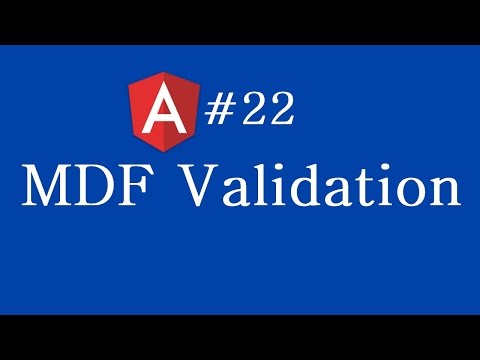 Angular 2 Tutorial 22 MDF Validation