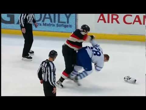 Kassian vs Orr quick fight (Toronto Maple Leafs vs Ottawa Senators Mars 30, 2013) NHL HD