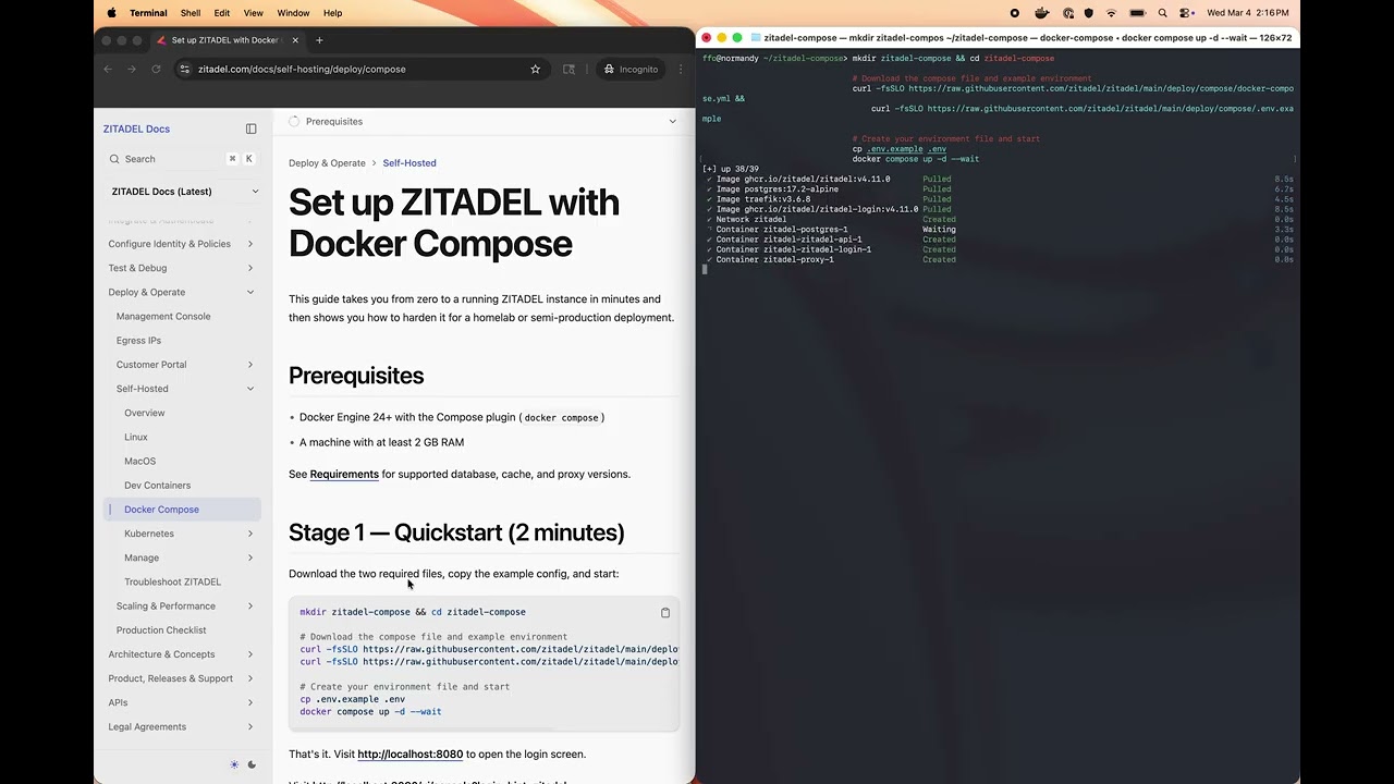 ZITADEL Local Setup in 42 Seconds (Docker Compose)