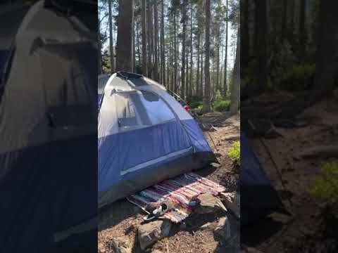 Camping on the edge of the lake