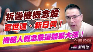 折疊機概念股富世達、新日興！機器人概念股這檔果大漲！｜台股攻略｜劉烱德 (圖)