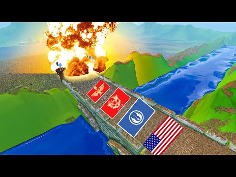 CAN Earth Army HOLD Bridge vs Zombies & Colossal Titan | Ultimate Epic Battle Simulator 2 UEBS 2