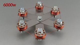 how to make 6000w free energy generator from copper wire use magnetic