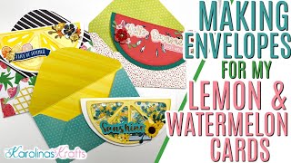 Making Handmade Envelopes for Handmade Lemon & Watermelon Cards CRAFT WITH ME & How to Package them