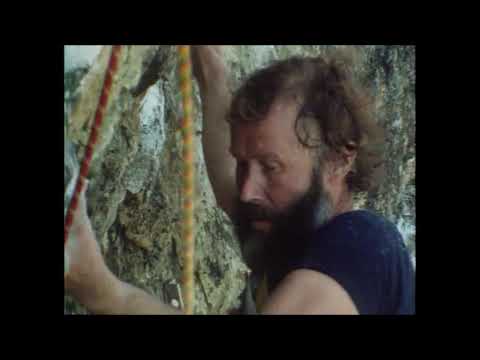 Pete Livesey toys with Chris Bonington on Footless Crow, E5 6c Goat Crag