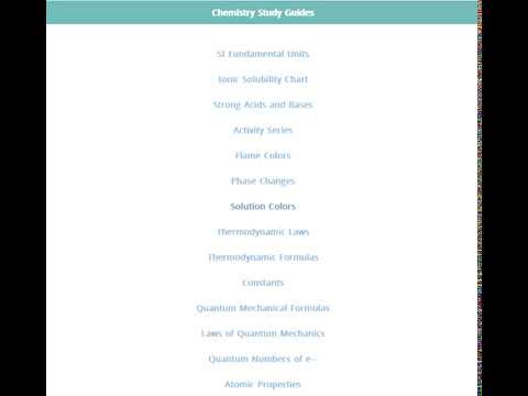 Chemistry Study Guide