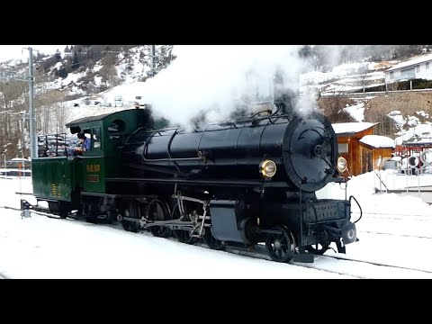 Swiss Steam Trains: Rhätische Bahn's  RhB 108 at Scuol Tarasp