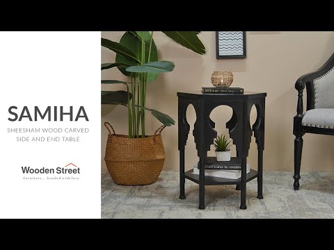 Samiha Sheesham Wood Carved Side and End Table | Side and End Table Design | Wooden Street