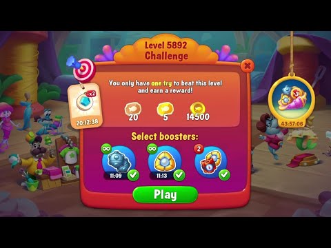 @Fishdom Win Strikes Level 5875 - 5891. Special Level 5892 Challenge.