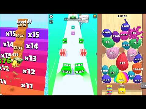 Jelly Run 2048 vs Blob Merge 3D vs Push Harder 3D