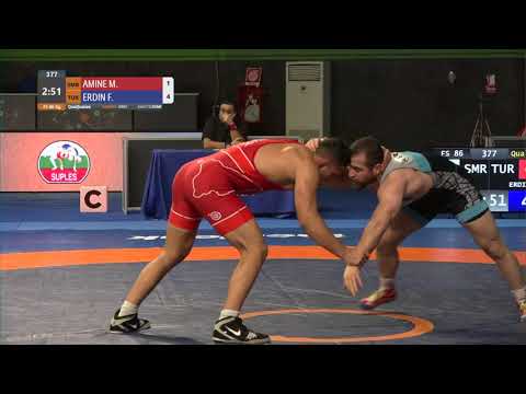 Qual. FS - 86 kg: M. AMINE (SMR) v. F. ERDIN (TUR)