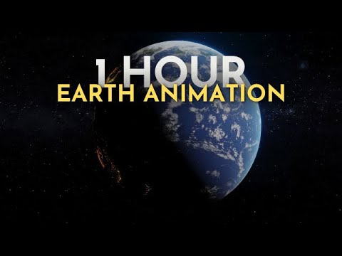 1 Hour of Earth Animation in 4K | Planet Earth Rotating in Space (Loop)