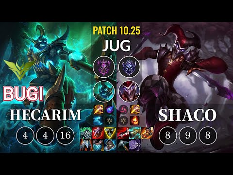 V3 Bugi Hecarim vs Shaco Jungle - KR Patch 10.25